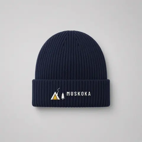 A-Frame Cabin Toque in navy (digital mockup)